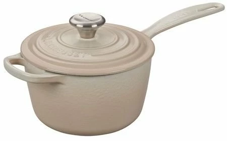 Le Creuset 1.75 Qt. Signature Enameled Cast Iron Saucepan With Stainless Steel Knob | Meringue White 1 Le Creuset 1.75 Qt. Signature Enameled Cast Iron Saucepan With Stainless Steel Knob | Meringue White