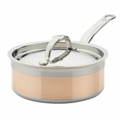 Hestan CopperBond Induction Cookware 2 Qt Covered Saucepan -Stovetop Tea Kettles Shop 31594 hcb 2qt copperbond saucepan with lid