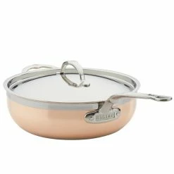 Hestan CopperBond Induction Cookware 5 Qt Covered Essential Pan With Helper Handle -Stovetop Tea Kettles Shop 31601 hcb hestan copperbond 5 qt essential pan