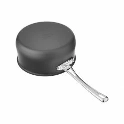 Cuisinart Contour Hard Anodized Saucepan With Cover | 3 Qt. -Stovetop Tea Kettles Shop 3qtbottomonwhite