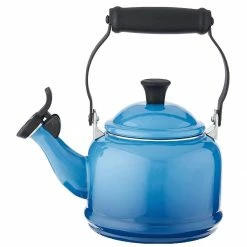 Le Creuset 1.25 Qt. Demi Kettle Tea Pot + 2 - 14oz Mugs Set | Marseille Blue -Stovetop Tea Kettles Shop 71o3tss3 rs. ac sl1500