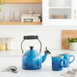 Le Creuset 1.25 Qt. Demi Kettle Tea Pot + 2 - 14oz Mugs Set | Marseille Blue -Stovetop Tea Kettles Shop 81ipscl9ras. ac sl1500