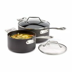 All-Clad Essentials Nonstick Hard Anodized Saucepans Set | 2-Piece