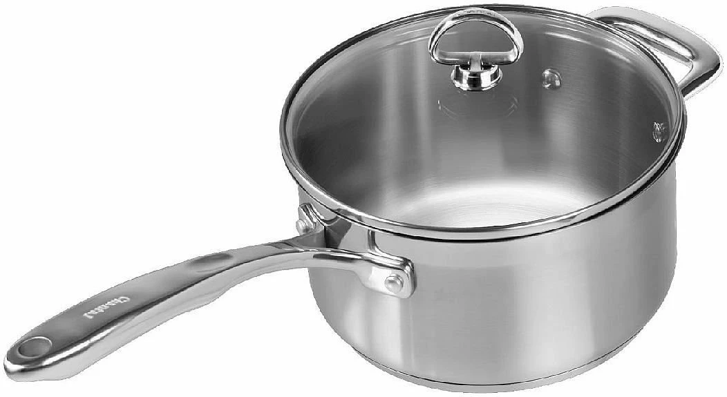 Chantal 21 Steel Induction Saucepan W/ Glass Lid - 3.5 Quart 1 Chantal 21 Steel Induction Saucepan W/ Glass Lid - 3.5 Quart