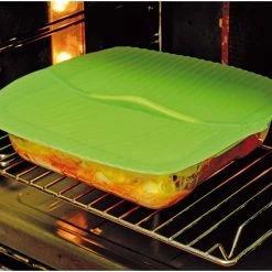 Charles Viancin Silicone Banana Leaf Baking Lid - Square, 10" X 10" -Stovetop Tea Kettles Shop charles viancin banana leaf baking cover in oven compressed