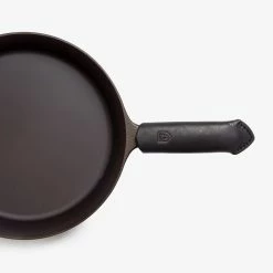 Field Company (Made In USA) Leather Skillet Handle Cover | Black -Stovetop Tea Kettles Shop field lhc black left