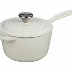 Le Creuset 1.75 Qt. Signature Enameled Cast Iron Saucepan With Stainless Steel Knob | White