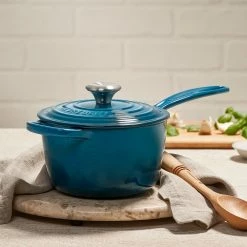 Le Creuset 1.75 Qt. Signature Enameled Cast Iron Saucepan With Stainless Steel Knob | Deep Teal -Stovetop Tea Kettles Shop ls2518 167dss 5