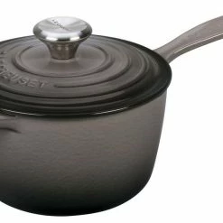 Le Creuset 1.75 Qt. Signature Enameled Cast Iron Saucepan With Stainless Steel Knob | Oyster Grey