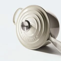 Le Creuset 2.25 Qt. Signature Enameled Cast Iron Saucepan With Stainless Steel Knob | Meringue White -Stovetop Tea Kettles Shop mer2 1