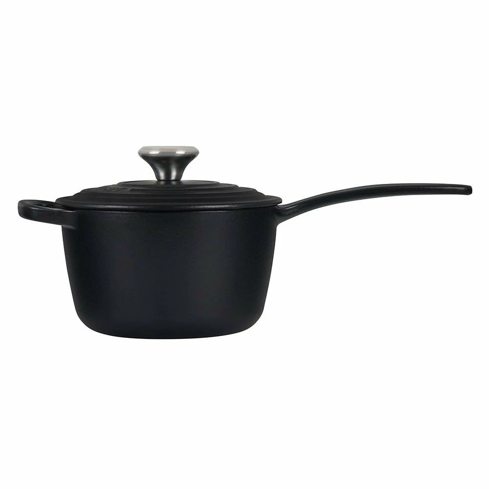 Le Creuset 1.75 Qt. Signature Enameled Cast Iron Saucepan With Stainless Steel Knob | Licorice 2 Le Creuset 1.75 Qt. Signature Enameled Cast Iron Saucepan With Stainless Steel Knob | Licorice - Image 2