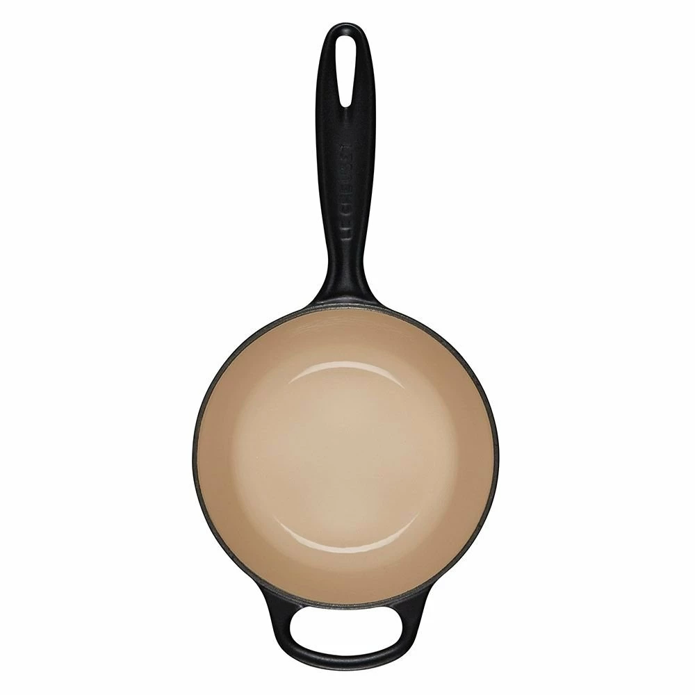 Le Creuset 1.75 Qt. Signature Enameled Cast Iron Saucepan With Stainless Steel Knob | Licorice 4 Le Creuset 1.75 Qt. Signature Enameled Cast Iron Saucepan With Stainless Steel Knob | Licorice - Image 4