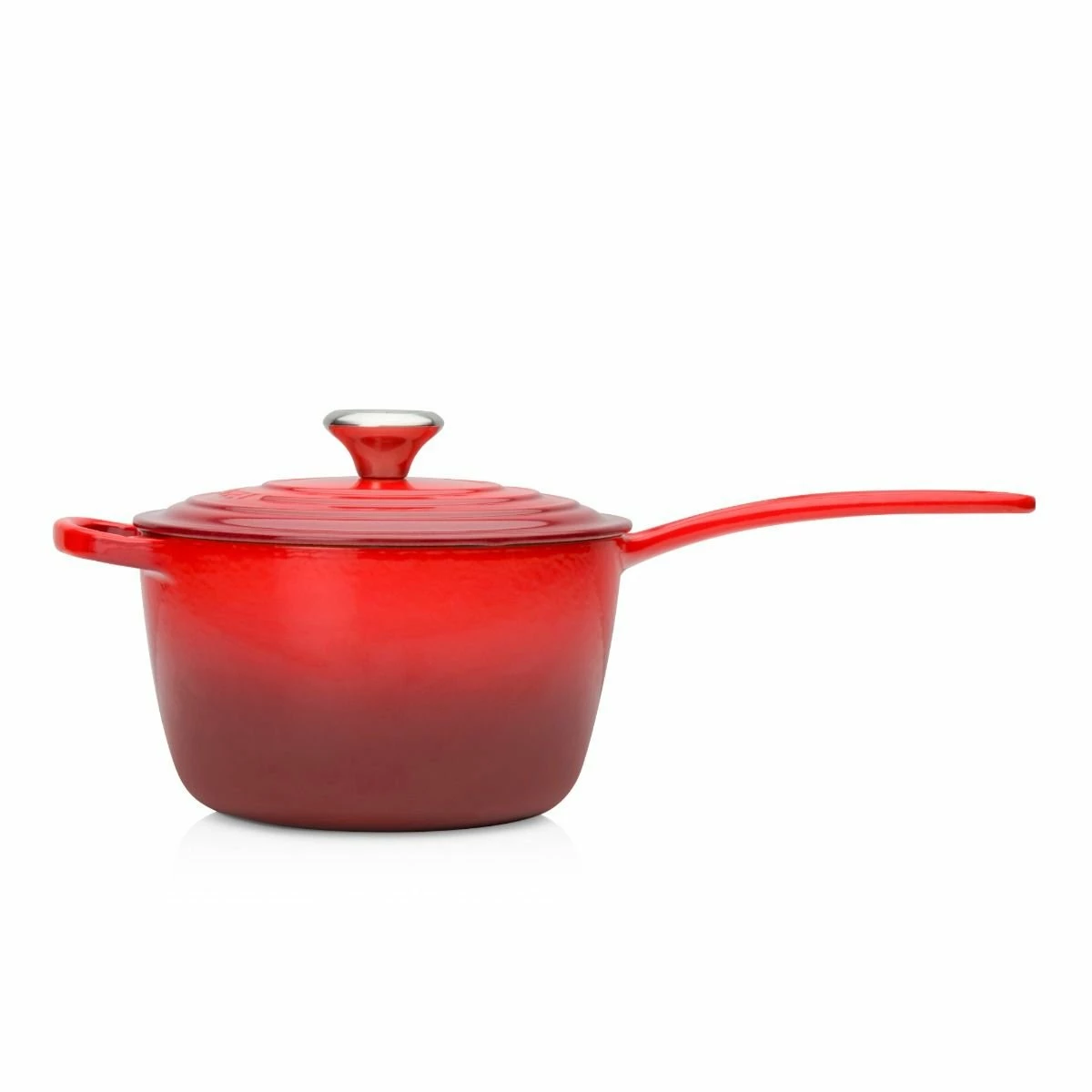 Le Creuset 1.75 Qt. Signature Enameled Cast Iron Saucepan With Stainless Steel Knob | Cerise/Cherry Red 2 Le Creuset 1.75 Qt. Signature Enameled Cast Iron Saucepan With Stainless Steel Knob | Cerise/Cherry Red - Image 2