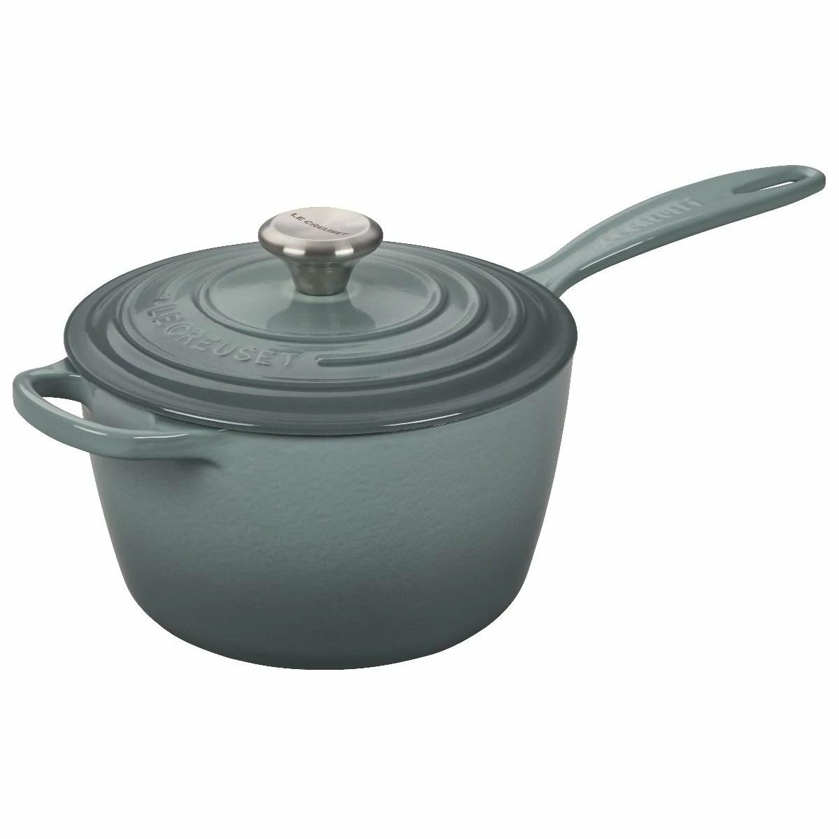 Le Creuset 2.25 Qt. Signature Enameled Cast Iron Saucepan With Stainless Steel Knob | Sea Salt 1 Le Creuset 2.25 Qt. Signature Enameled Cast Iron Saucepan With Stainless Steel Knob | Sea Salt