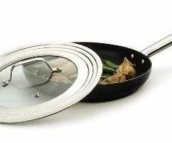 RSVP International RSVP Endurance Stainless Steel Universal Lid With Glass Insert