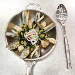 Le Creuset 3.5 Qt. Tri-Ply Stainless Steel Saucier Pan With Lid & Helper Handle 5 Le Creuset 3.5 Qt. Tri-Ply Stainless Steel Saucier Pan With Lid & Helper Handle -Stovetop Tea Kettles Shop s1