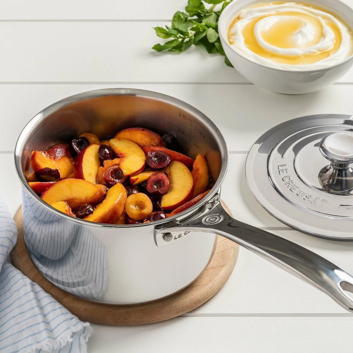 Le Creuset 3 Qt. Tri-Ply Stainless Steel Saucepan With Lid 2 Le Creuset 3 Qt. Tri-Ply Stainless Steel Saucepan With Lid - Image 2